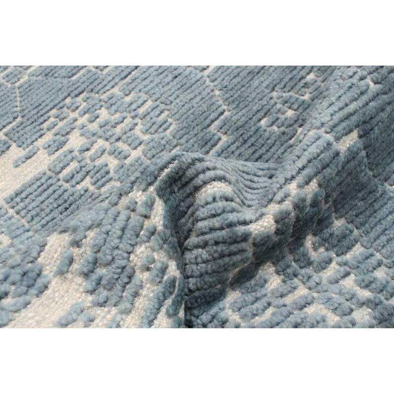 ECARPETGALLERY Hand-knotted Tangier Teal Wool Rug - 2'11 x 4'11