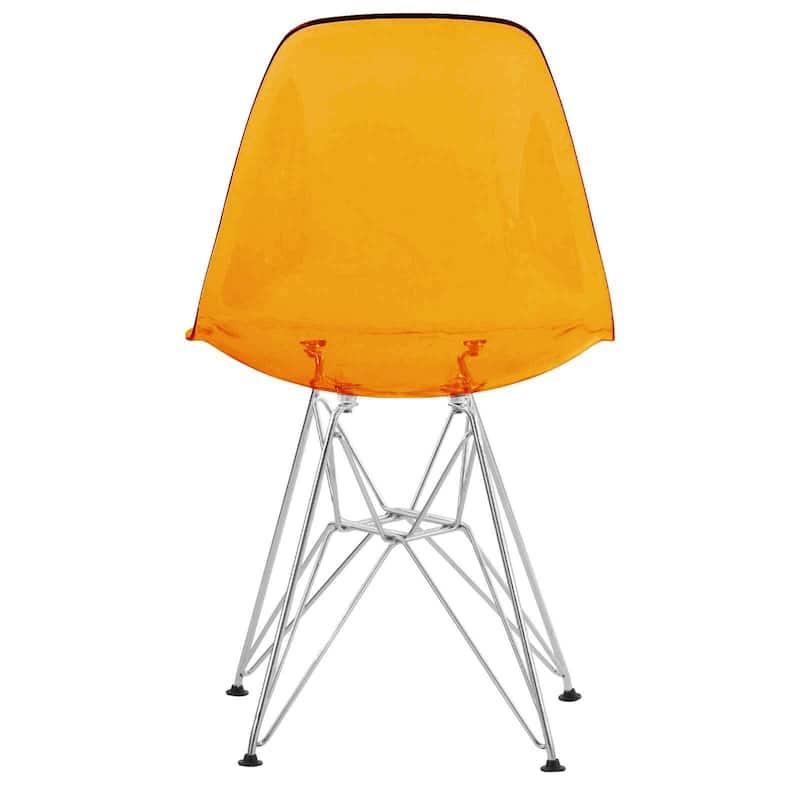 LeisureMod Cresco Molded 2-Tone Eiffel Side Chair - White Blue - 17"L x 18.4"W x 32"H