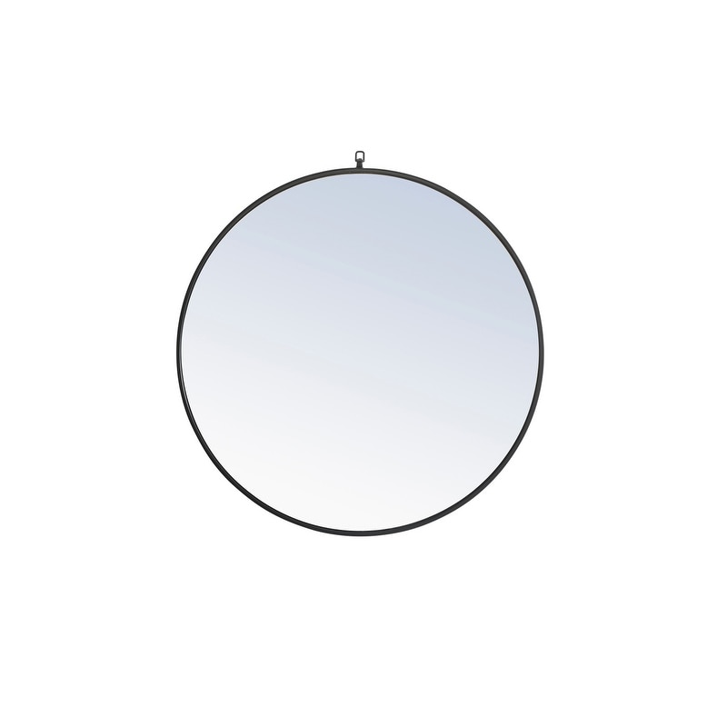 Strick & Bolton Patti Metal 36-inch Round Mirror with Decorative Hook