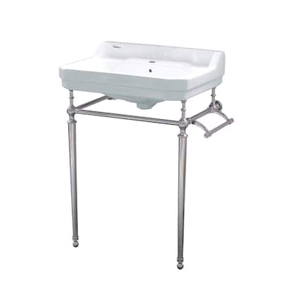 Victoriahaus Bath Console in Polished Nickel