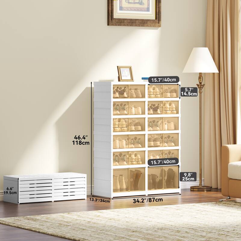 Multifunctional 24 Pairs of Shoes Stackable Shoe Storage Box - 24 Pairs