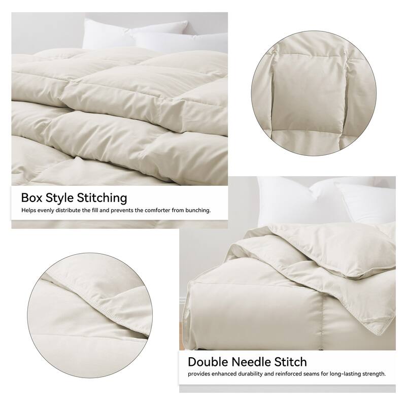 All Season Medium to Extra Warmth White Feather Down Comforter Duvet Insert