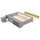 preview thumbnail 8 of 7, Grey Full Size Platform Bed with Versatile Trundle