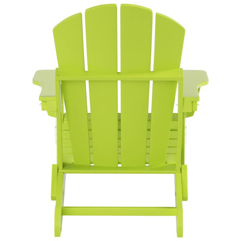 Polytrends Laguna Hdpe All Weather Outdoor Patio Foldable Adirondack Chair With Ottoman (2-Piece Set)