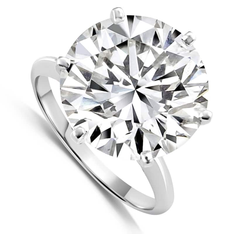 Certified 10.83Ct Natural Round Brilliant Cut Diamond Solitaire Engagement Ring