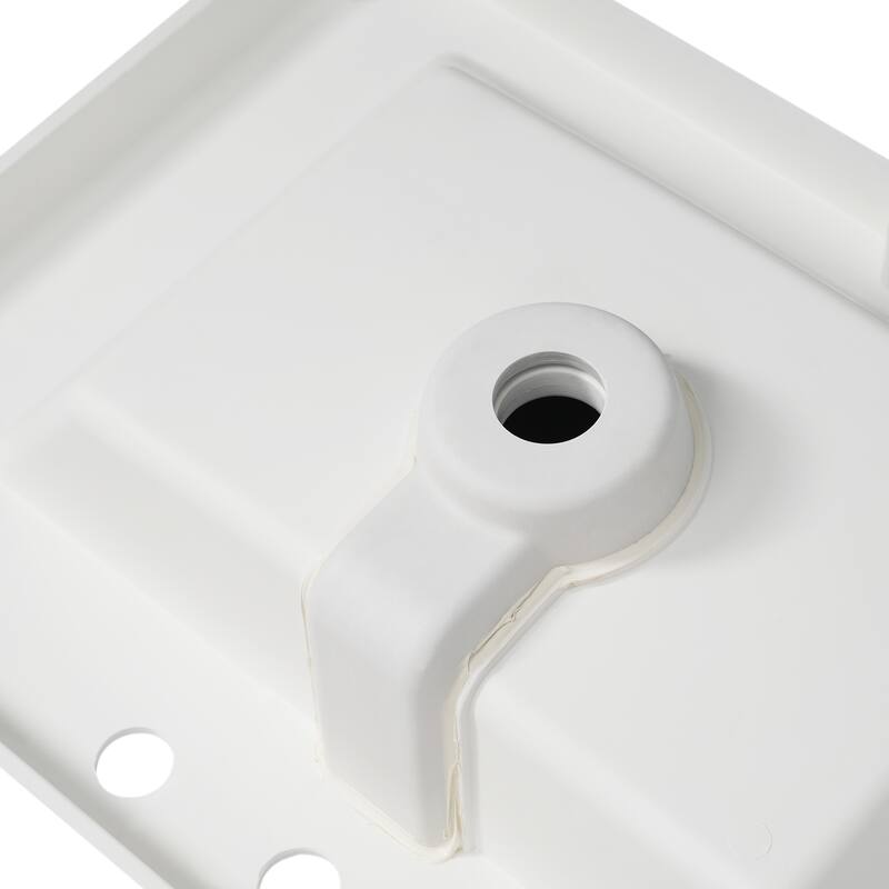 Resin Double Sink Bathroom Vanity Top with Pre-Drilled Faucet Holes, Undermount Design, Bright White. - 60"