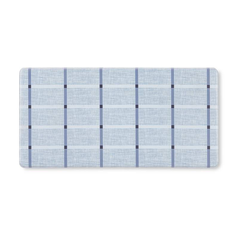 TOWN & COUNTRY BASICS Windowpane Plaid Anti Fatigue Kitchen Mat Non-Slip Backing