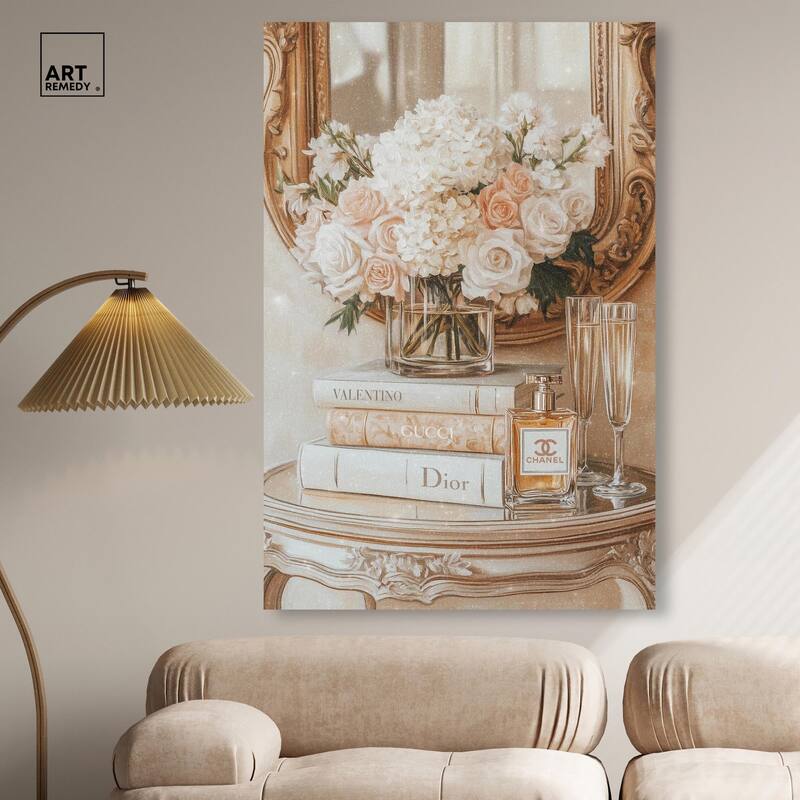 Mirror and Classy Glam Books Canvas by Art Remedy, Gallery Wrapped
