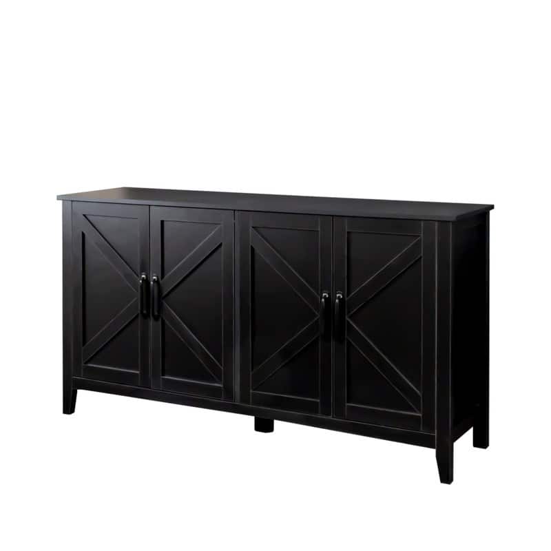 Farmhouse Style 59'' Storage Sideboard Cabinet with 4 Doors and 4 Open Shelves
