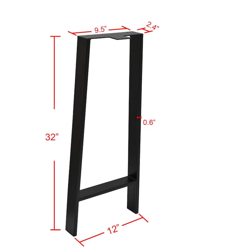 H Type Square Tube Heavy Duty Table Legs 16" Height Legs for Furniture - 32" (2 pc)