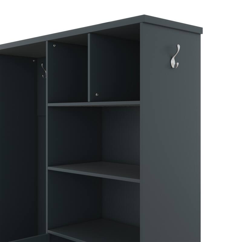 Entryway Cabinet Hall Tree Cabinet Shoe Cabinet with Bench and Coat Hooks, Storage Cabinet Coat Rack