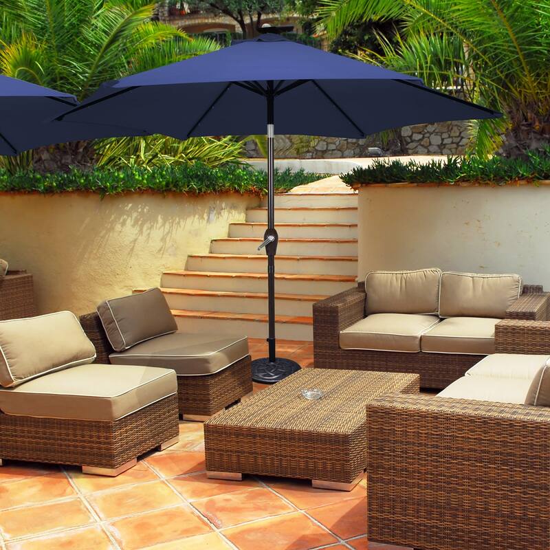 Costway 10' Solar LED Lighted Patio Market Umbrella Shade Tilt