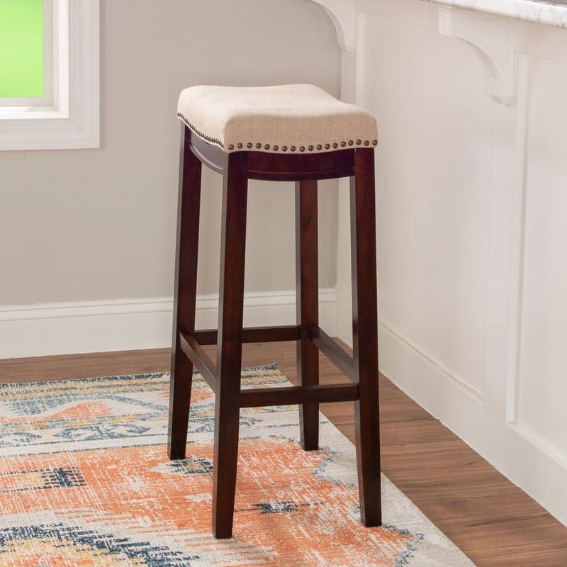 Linon Willamette Linen Backless 32-in Bar Stool