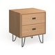 preview thumbnail 1 of 8, Carson Carrington Akureyri Mid-century Nightstand Oak - 2-drawer