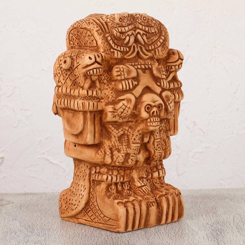 Handmade Goddess Cuatlicue (large) Ceramic figurine (Mexico) - 37 x 27 x 22