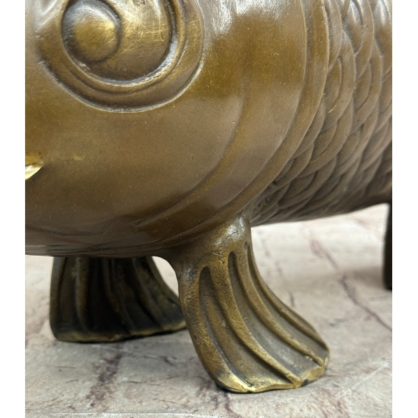 Hot Cast Bronze Metal Koi Carp Chinese Fish Sculpture Figure
