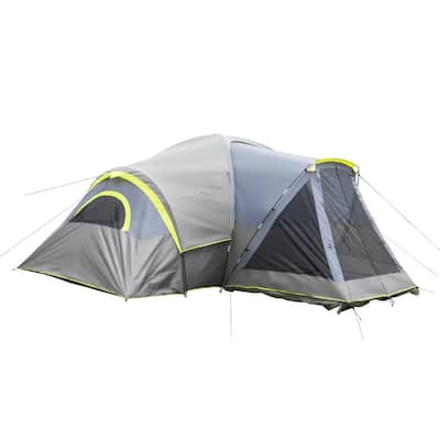 205"W x 102"D x 82"H Family 10-Person Three Rooms Camping Tent