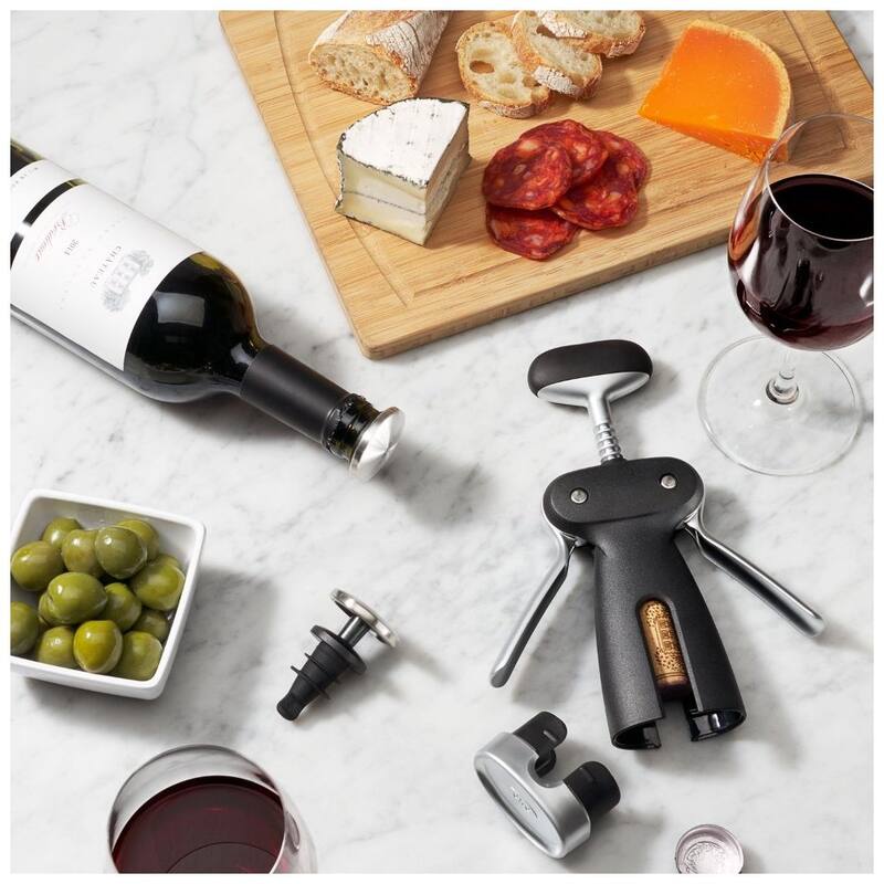 OXO Non-stick SteeL Winged Corkscrew with Removable Foil Cutter - Black
