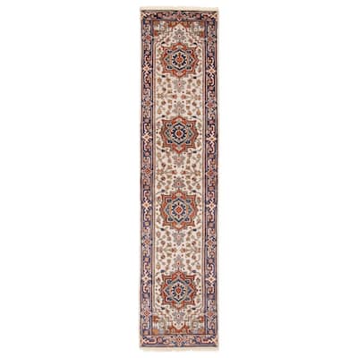 ECARPETGALLERY Hand-knotted Serapi Heritage Light Grey Wool Rug - 2'4 x 10'1