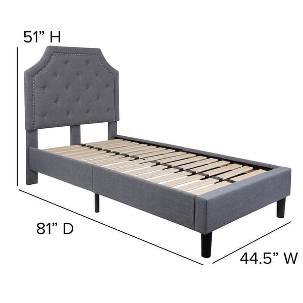 dimension image slide 10 of 20, Tufted Platform Bed with 10 Inch Pocket Spring Mattress