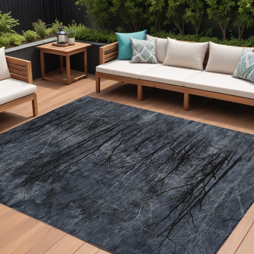HomeRoots Floral Transitional Rectangle Outdoor Rug