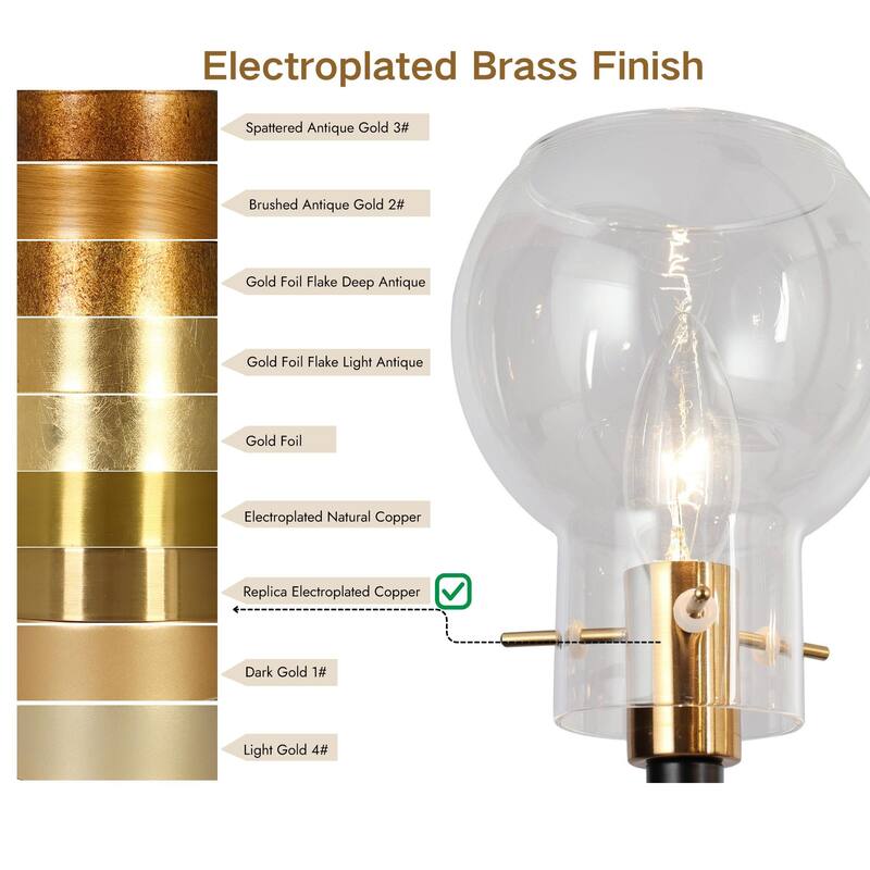 Modern 3-Light Black Gold Chandelier Pendant Light with Glass Shades Kitchen Island Light for Dining Room
