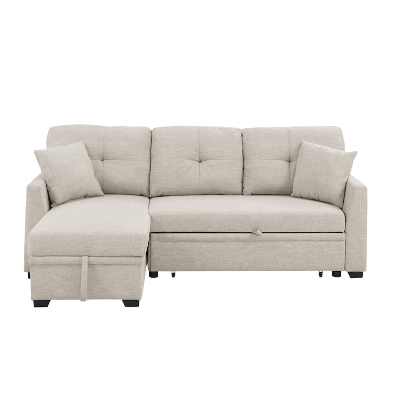 Modular Storage Sleeper Sofa - 54" D x 83" W x 35" H - Beige