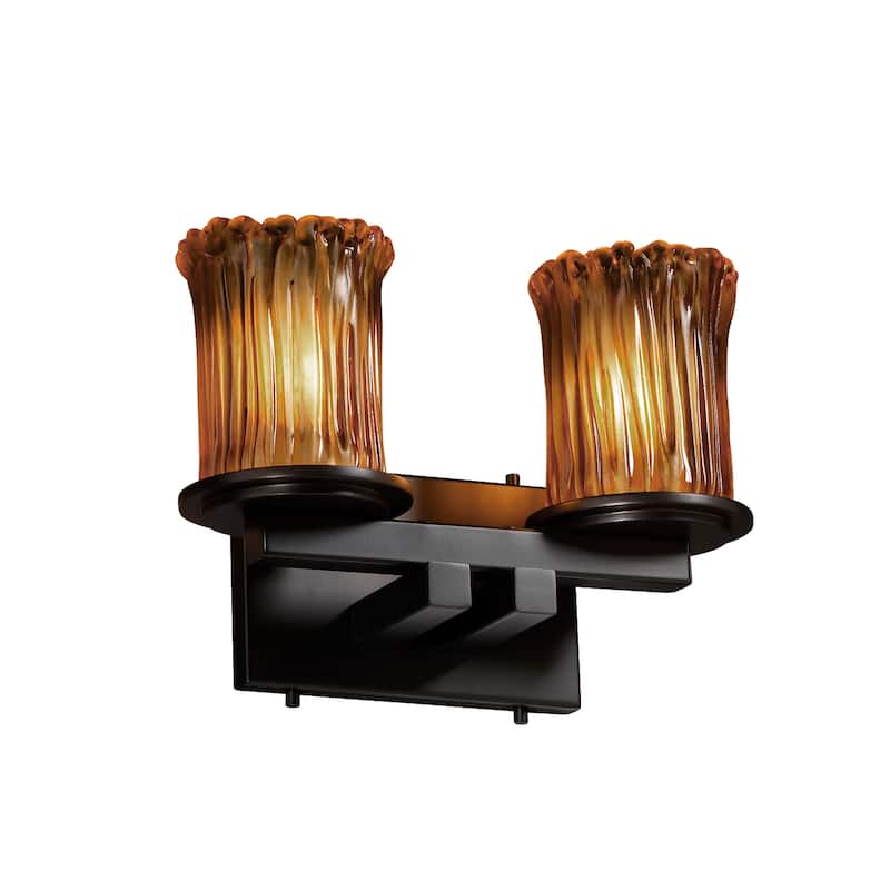 Justice Design Veneto Luce Dakota Matte Black 2-light Bath Bar