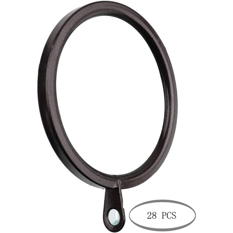 Meriville 2-Inch Inner Diameter Metal Flat Curtain Rings with Eyelets