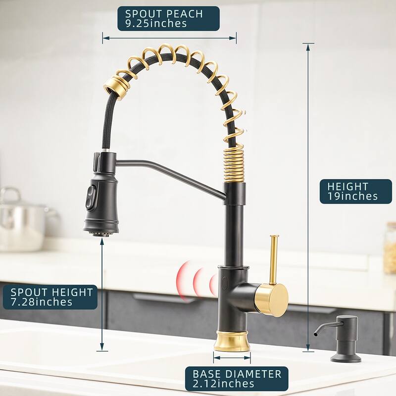 Touchless KitchenFaucets with Pull Down Sprayer Motion Sensor Sink Faucet