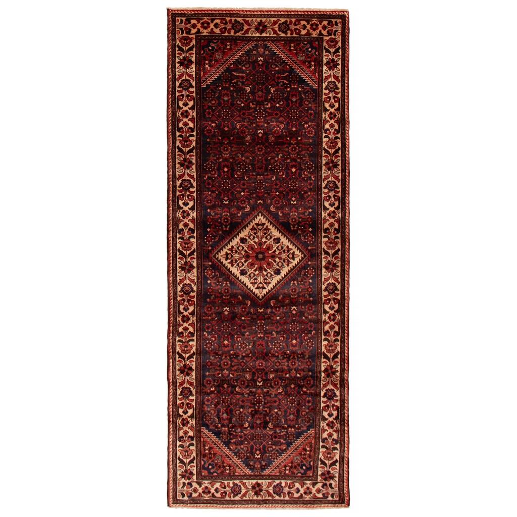ECARPETGALLERY Hand-knotted Andelz Navy Wool Rug - 3'8 x 10'4
