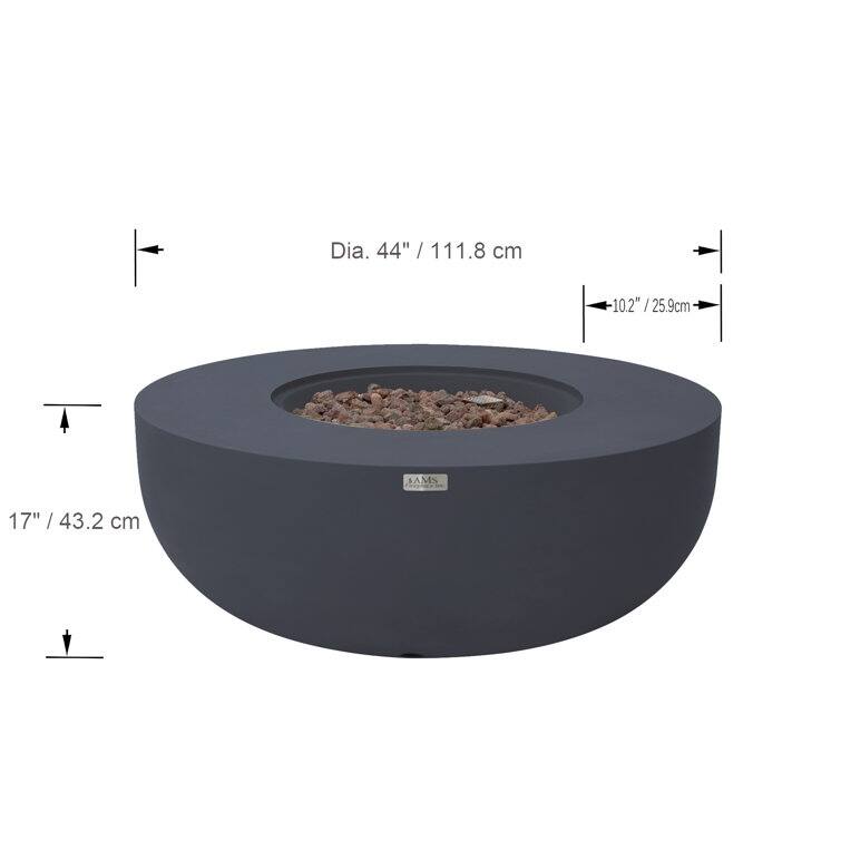Eclipse 44" Round Outdoor Fire Pit Table by AMS Fireplace