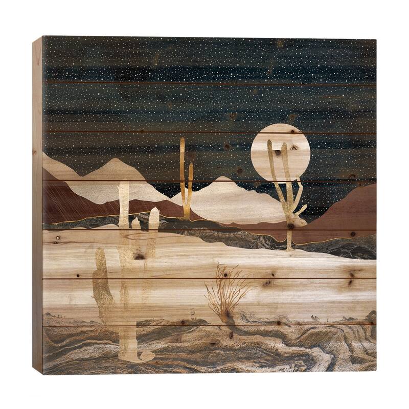 Desert View Print On Wood by SpaceFrog Designs - Multi-Color - 26x26x1.5