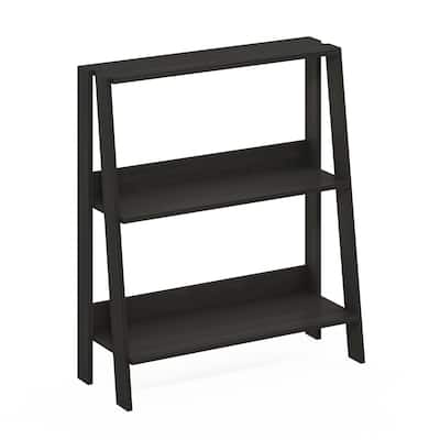 26.67 in. Tall Espresso Wood 3-Shelf Bookcase