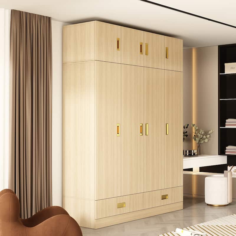 Large Wardrobe w/Optional Top Cabinet Bedroom Accent Closet Cabinet