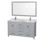 Option Gray / White Carrara Marble Top / Brushed Chrome