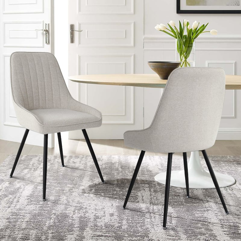 Upholstered Modern Dining Chair(Set of 2) - Beige