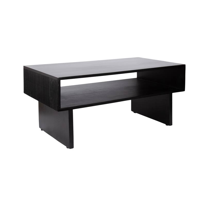 Kate and Laurel Torroba Ribbed Coffee Table - 36x20x16 - Black