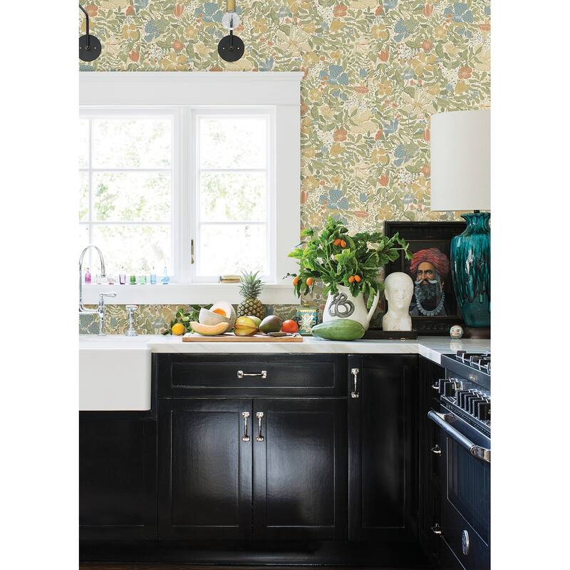 A-Street Prints Midsommar Light Green Floral Medley Wallpaper
