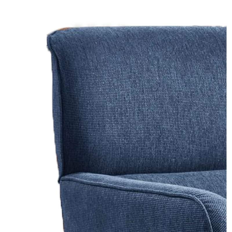 Dup 34 Inch Accent Chair, Cushioned Seat, Rounded Track Arms, Muted Blue