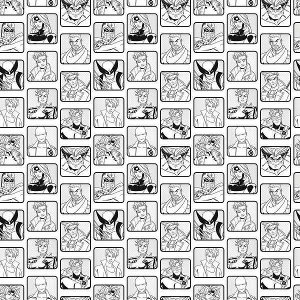 slide 2 of 9, Marvel's X-MEN '97 Comic Cast Black and White Peel and Stick Wallpaper