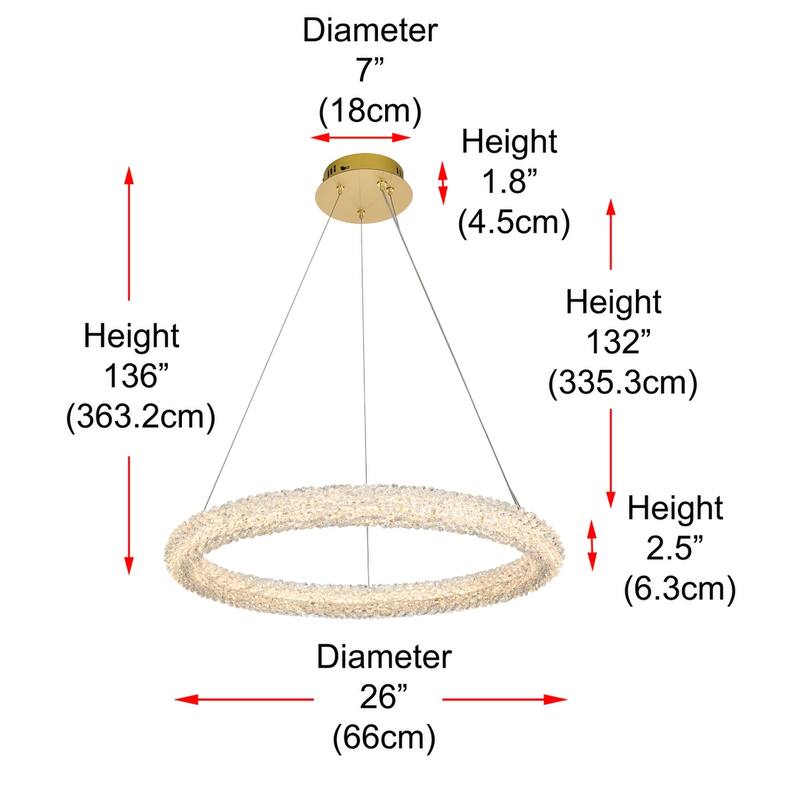 Indigo Home 26 inch Adjustable LED Chandelier