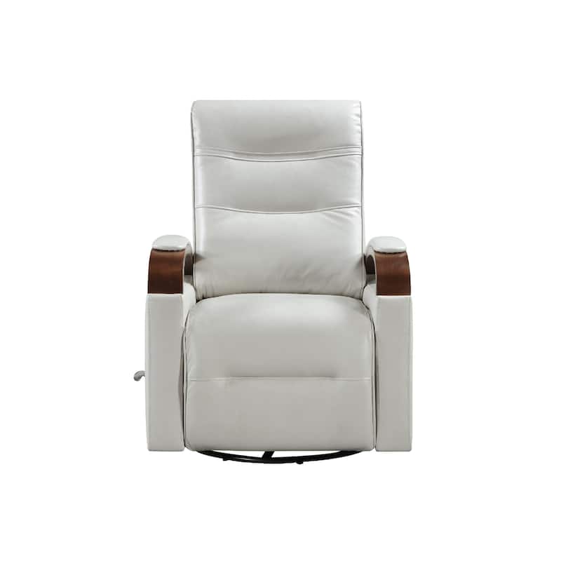 Gex Swivel Glider Manual Reclining Chair, Smoke Gray Faux Leather