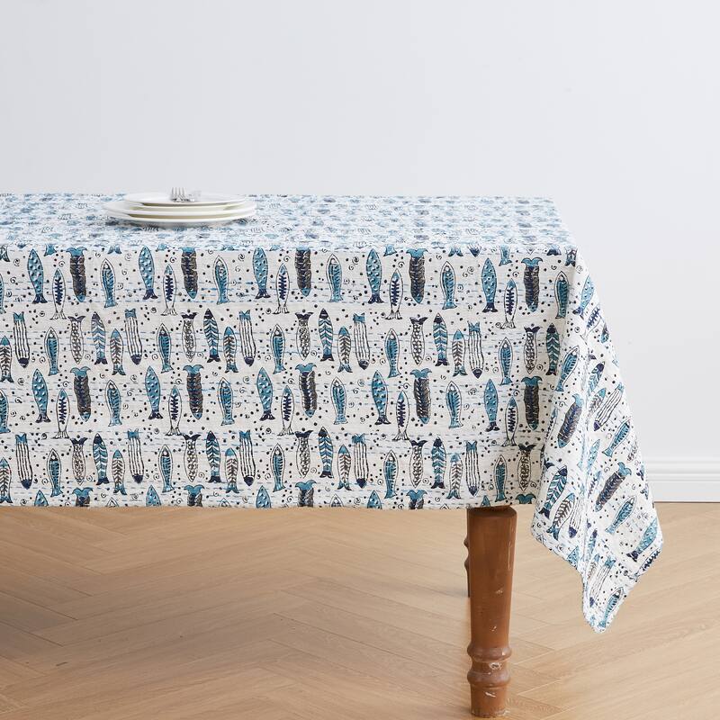 Melange Hand Stitched Kantha Block Print Fish Coverlets and Shams