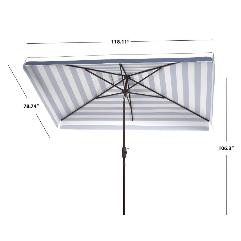 SAFAVIEH Outdoor Evelyn Fashion Line 6.5 x 10 Ft Rectangle Umbrella