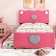preview thumbnail 3 of 8, Twin Size Upholstered Platform Bed with Trundle and Heart Shaped