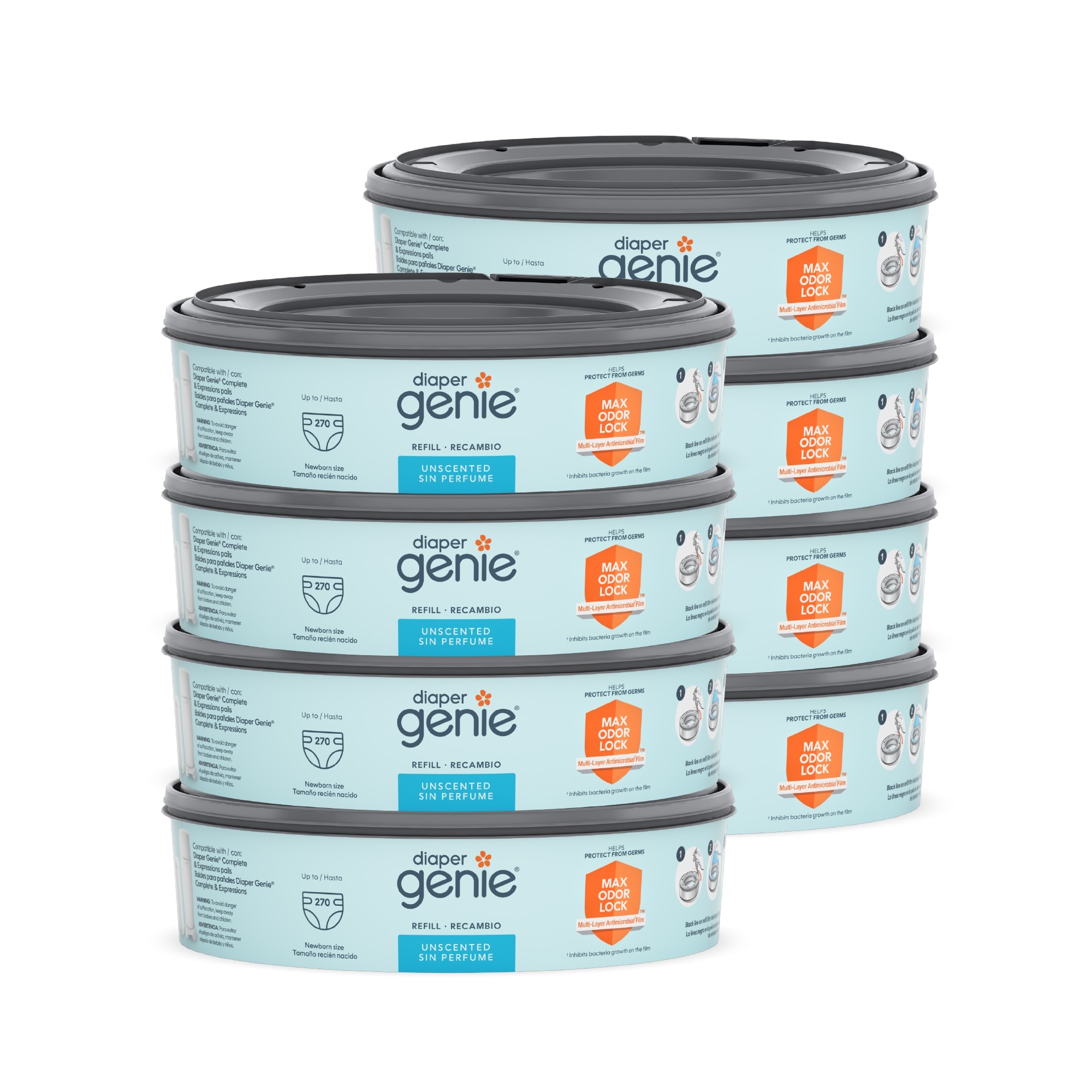 Diaper Genie Unscented Round Refill - 8 pk