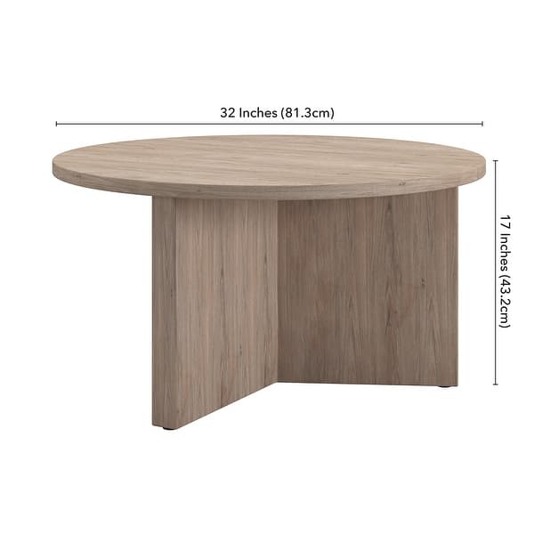 dimension image slide 4 of 5, Anders 32" Wide Round Coffee Table