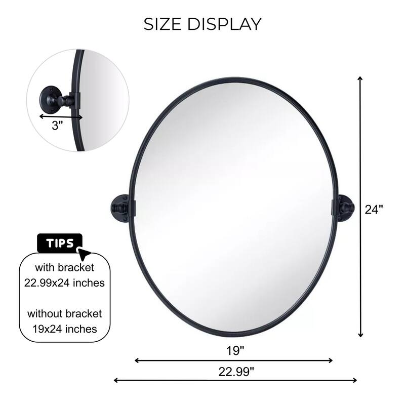 TEHOME Luecinda Oval Metal Wall Mirror