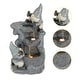 preview thumbnail 6 of 6, Grey Resin Gnomes Rock Bowl Outdoor Water Fountain with Lights
